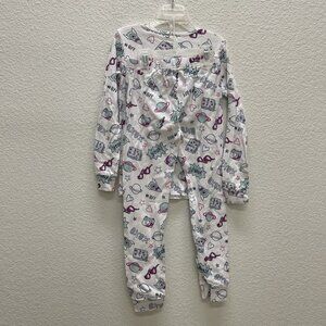 Carter’s Girls 2-Piece Pajama Set Size 8 XOXO BFF Photo White Long Sleeves